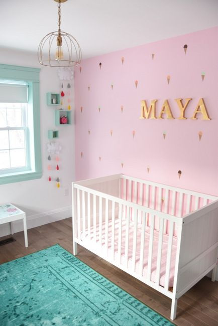 Diy Baby Nursery Decor
 Maya s Mint And Pink Nursery Get the Look