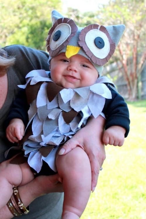 DIY Baby Owl Costume
 21 Frighteningly Adorable DIY Halloween Costumes for