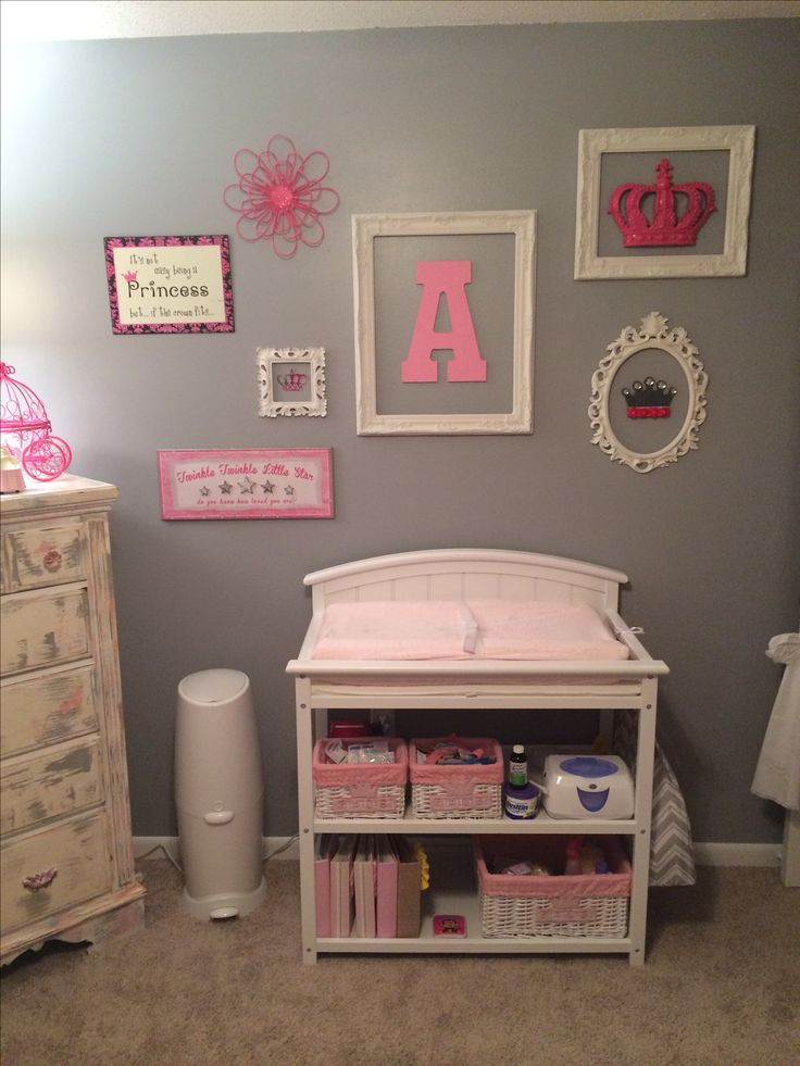 DIY Baby Room Ideas Pinterest
 Baby girls nursery Pink and gray DIY wall decor