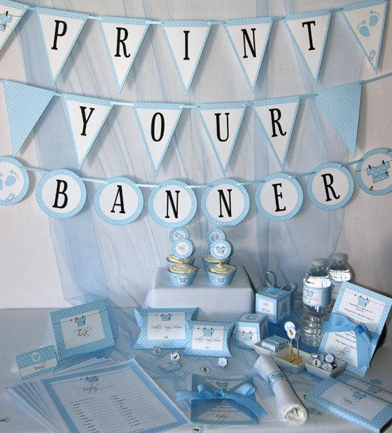Diy Baby Shower Decorations For A Boy
 Baby Shower Printables Baby Boy Blue DIY by PressPrintParty