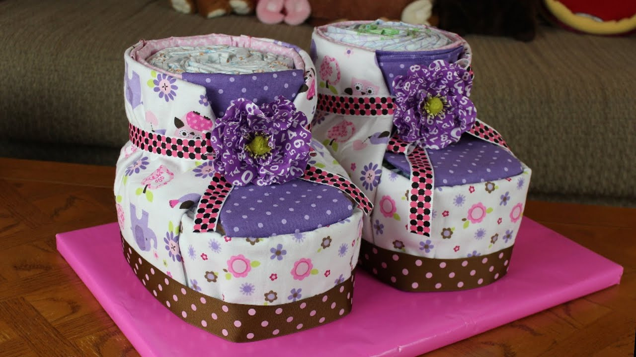 Diy Baby Shower Diaper Cakes
 Diaper Cake Baby Booties How To Make