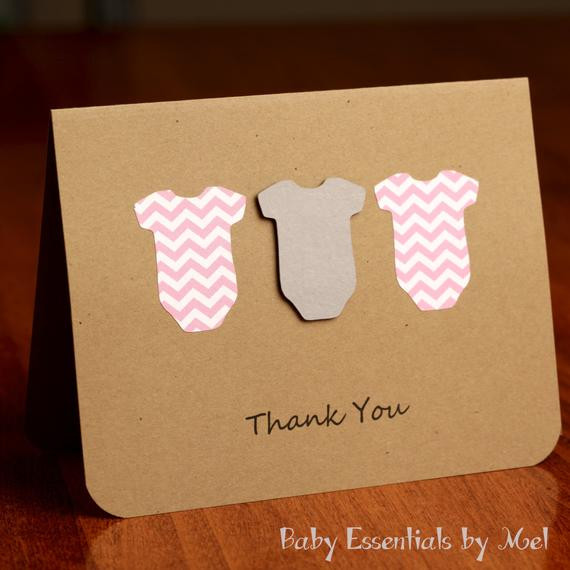DIY Baby Shower Thank You Cards
 Items similar to Set of 6 Thank You Cards baby shower