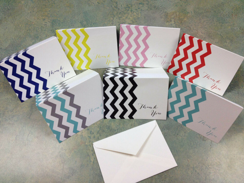 DIY Baby Shower Thank You Cards
 VERTICLE CHEVRON THANK YOU CARDS cute baby shower