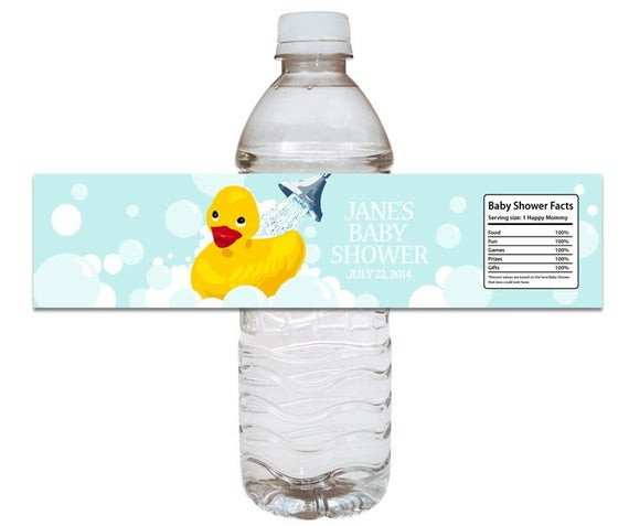 Diy Baby Shower Water Bottle Labels
 Rubber Ducky Baby Shower Water Bottle Label DIY Printable