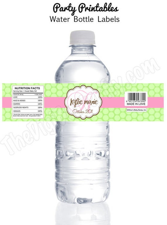 Diy Baby Shower Water Bottle Labels
 Daisy Baby Girl Shower Personalized Baby Shower Water Bottle