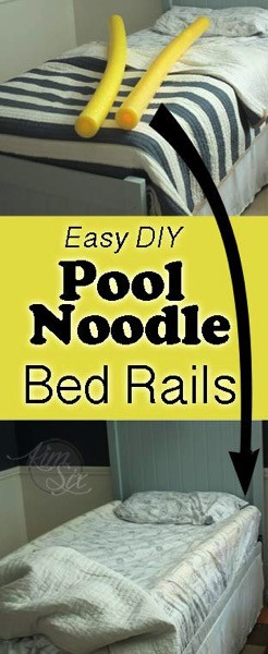 DIY Bed Rail For Toddler
 Easy DIY Pool Noodle bed rails So much less obstructive