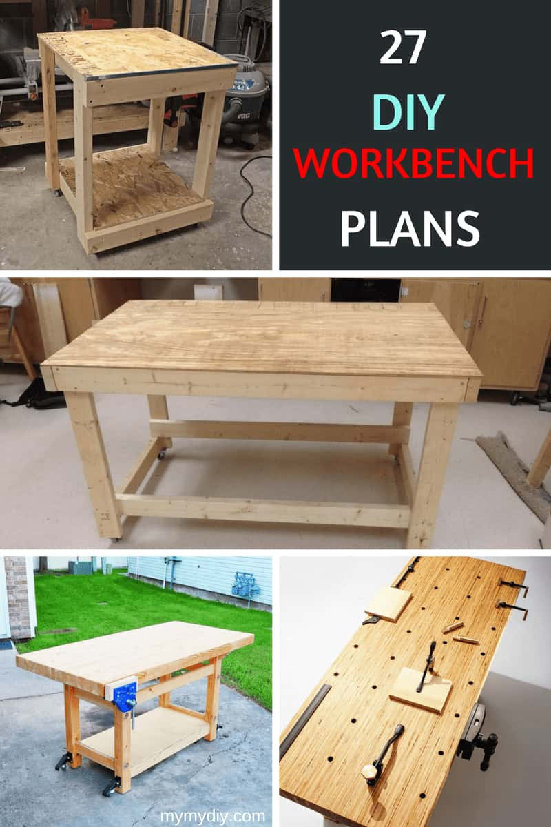 DIY Bench Plans
 27 Sturdy DIY Workbench Plans [Ultimate List] MyMyDIY