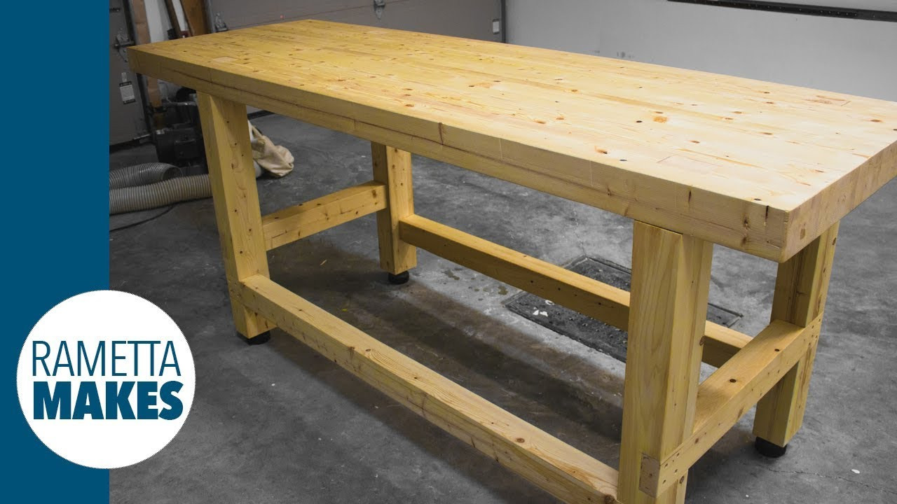 DIY Bench Plans
 How to Build a 2x4 Workbench with Levelling Feet DIY