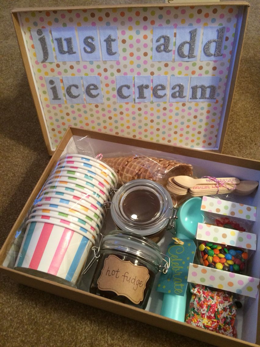 DIY Birthday Box
 ice cream sundae in a box perfect for a summertime