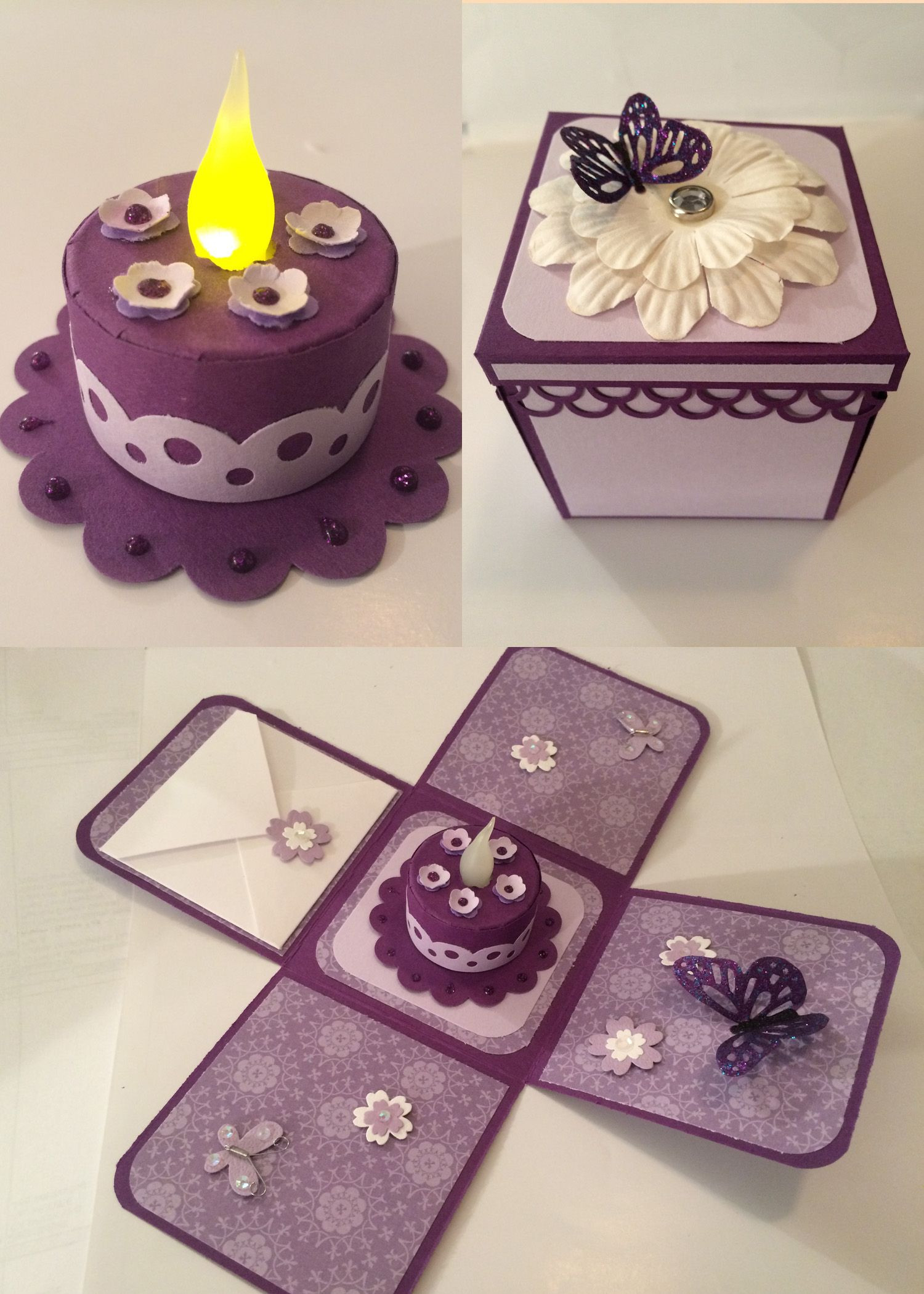 DIY Birthday Box
 Tea light cake in an exploding box for my friend s