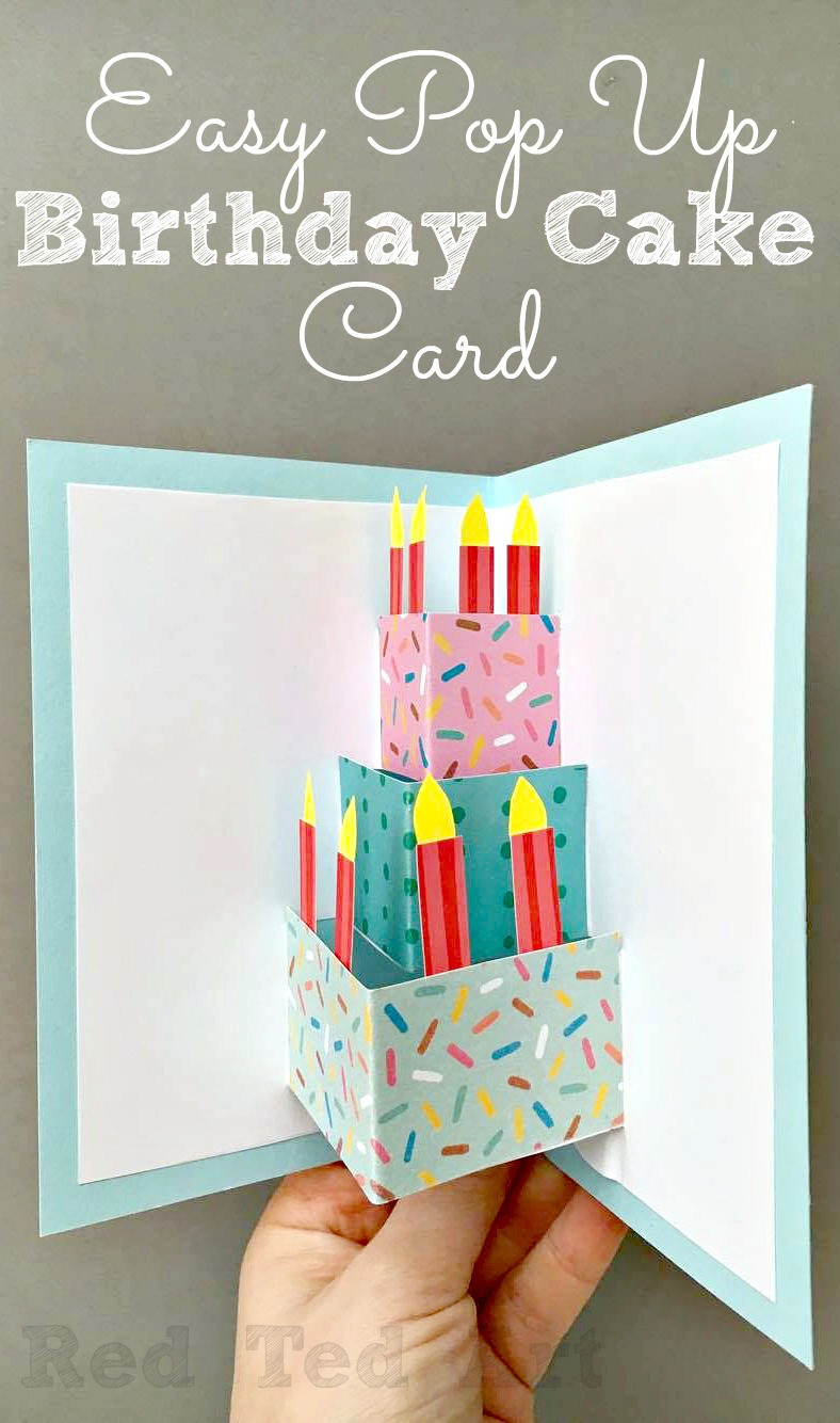 DIY Birthday Cards For Kids
 Easy Pop Up Birthday Card DIY Red Ted Art