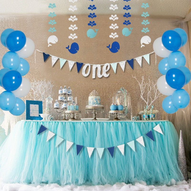 Diy Birthday Decorations For Boy
 Blue 1st Birthday Girl Party Decorations Sets Kids e
