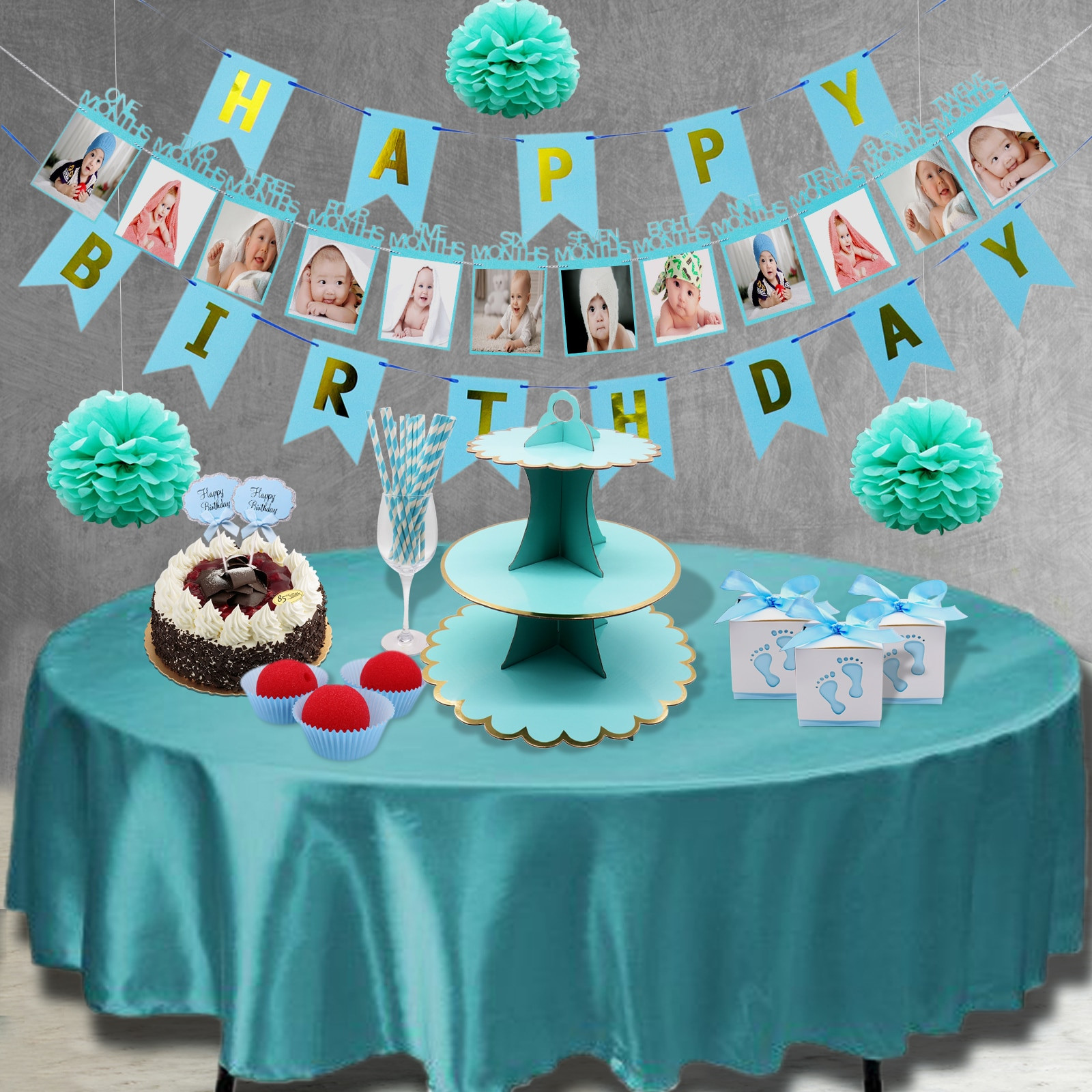 Diy Birthday Decorations For Boy
 It s a Boy Blue Theme Birthday Party Decoration Foil