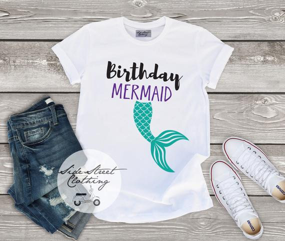 DIY Birthday Shirts For Toddlers
 Birthday Mermaid T shirt baby Toddler Kids women youth
