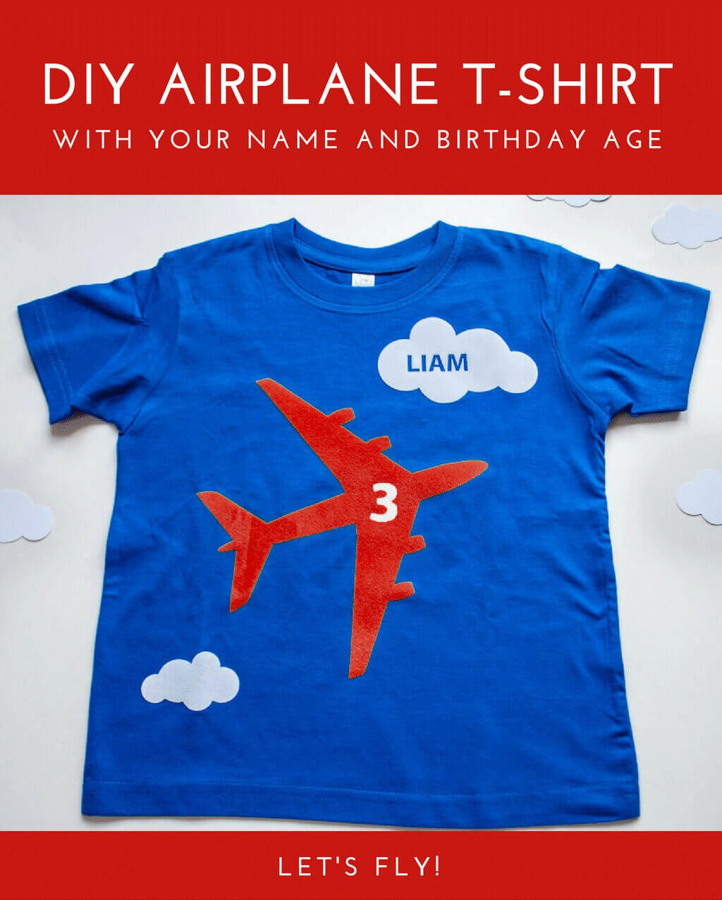 DIY Birthday Shirts For Toddlers
 DIY kid’s airplane birthday party t shirt personalized