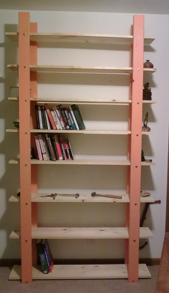 DIY Bookcases Plan
 Cheap Easy Low waste Bookshelf Plans