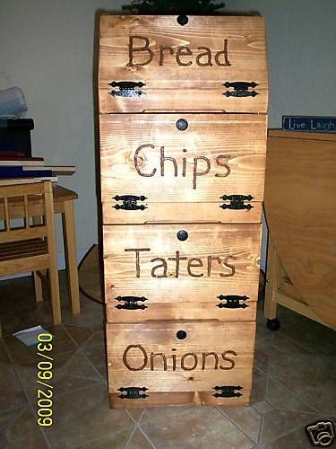 DIY Bread Box Ideas
 custom handmade potato bin bread box in Antiques