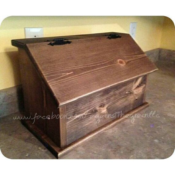 DIY Bread Box Ideas
 Handmade wooden bread box Primitive kitchen by