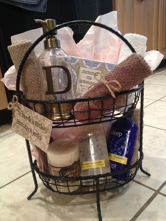 DIY Bridal Shower Gifts
 DIY t basket I made this for a wedding shower t