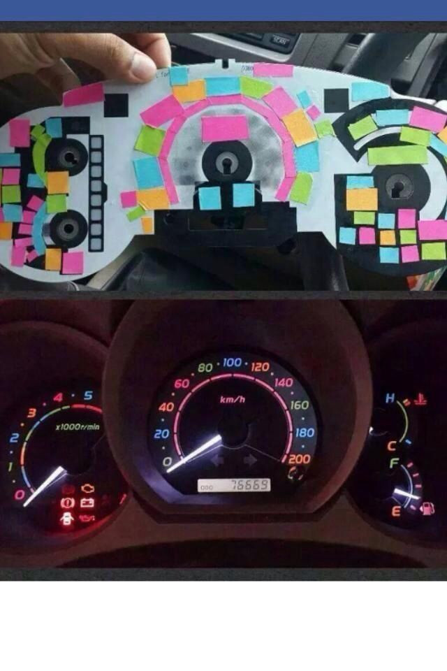 DIY Car Decorations
 FYI You Can Use Post It Notes to Color Your Dashboard