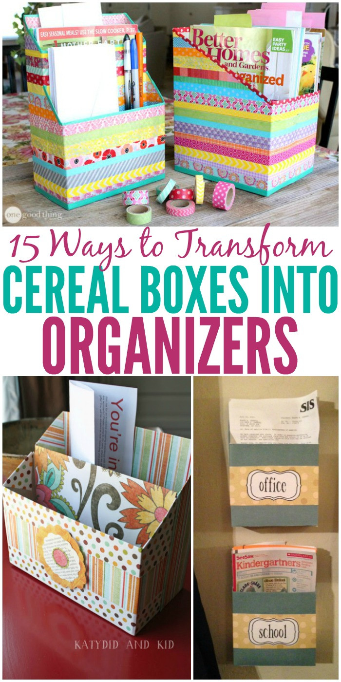 DIY Cereal Box
 15 Ways to Make Cereal Box Organizers