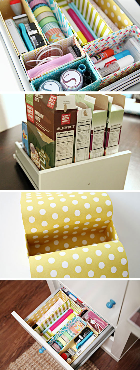 DIY Cereal Box
 32 DIY Storage Ideas for Small Spaces