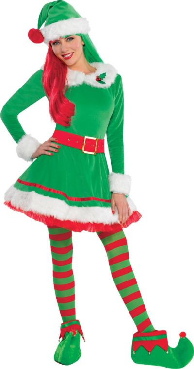DIY Christmas Costumes
 Green Elf Costume for Women