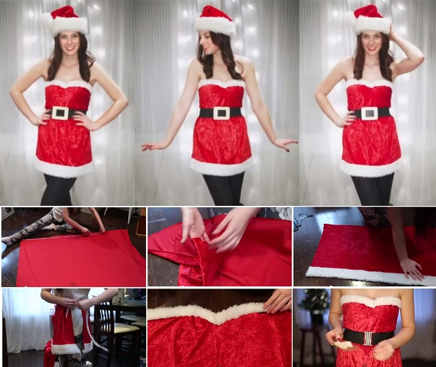 DIY Christmas Costumes
 How to Make Santa Girlish Costume DIY AllDayChic