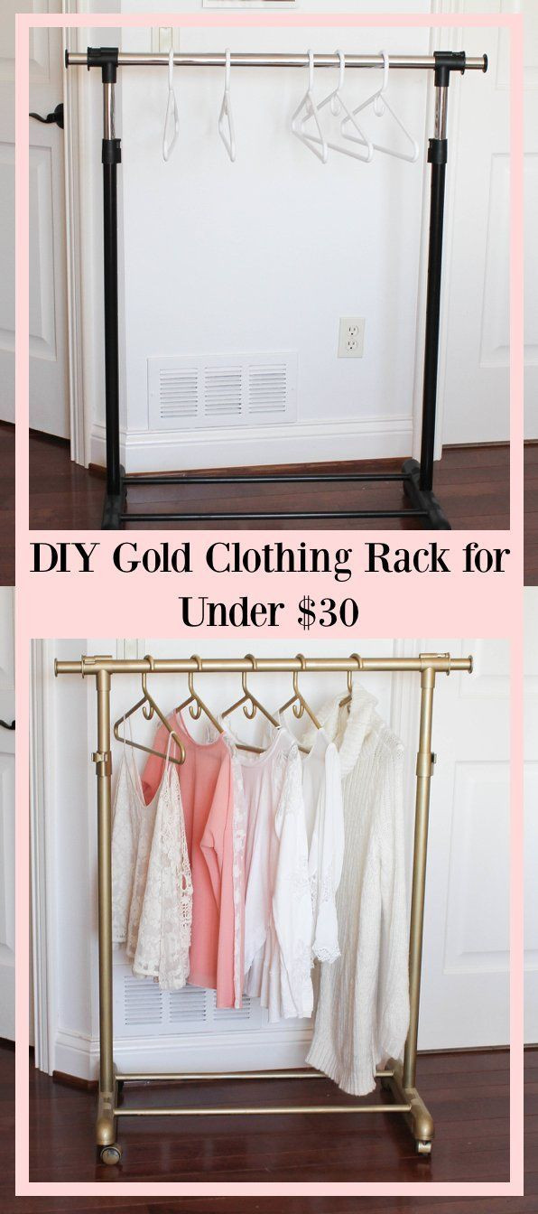 DIY Clothes Rack Cheap
 DIY gold clothing rack for UNDER $30 garment rack