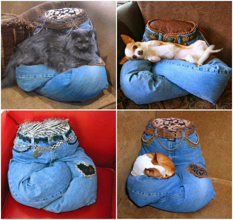 DIY Dog Bed Pillow
 Ideas & Products Pet Pillow From Old Jeans