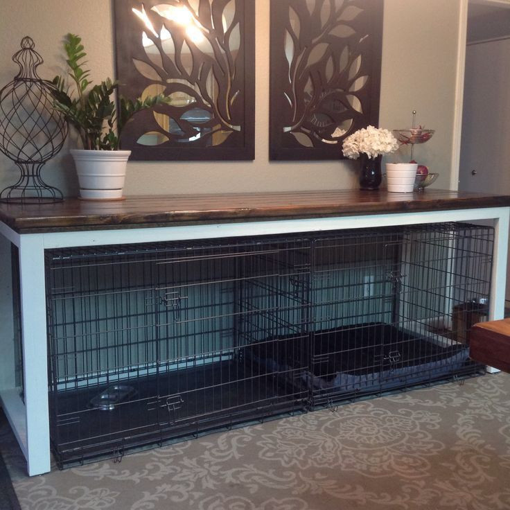 DIY Dog Cage Table
 Image result for diy living room dog crate