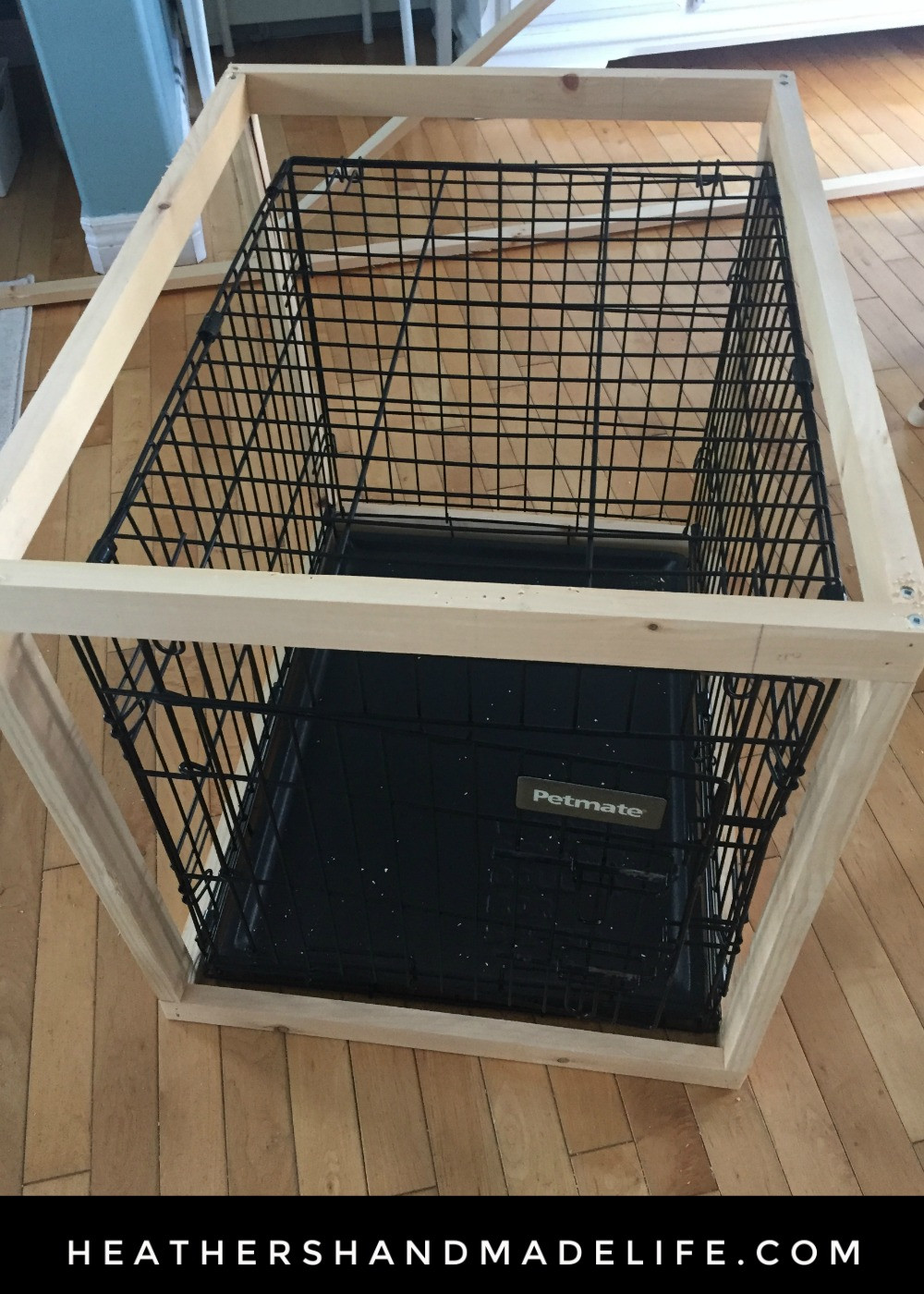DIY Dog Cage Table
 diy dog crate cover table 2 Heather s Handmade Life