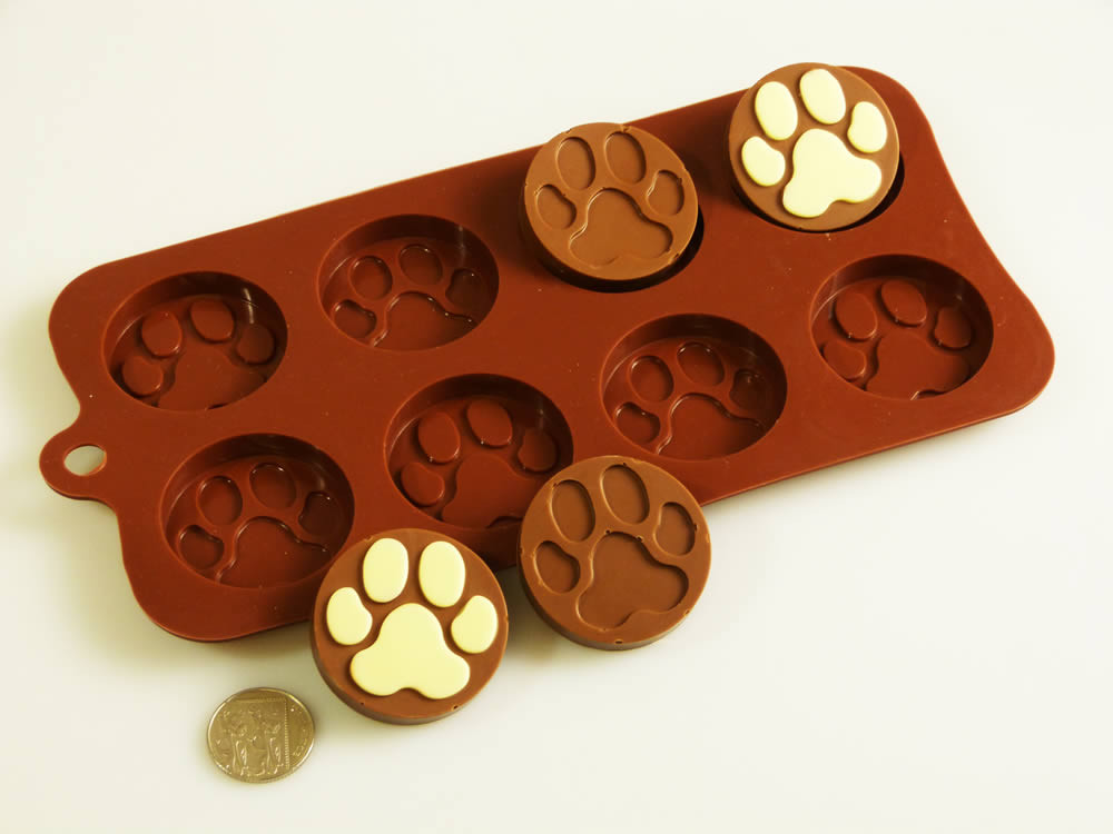 DIY Dog Paw Print Mold
 8 cell Paws Pawprint Chocolate Collection Silicone