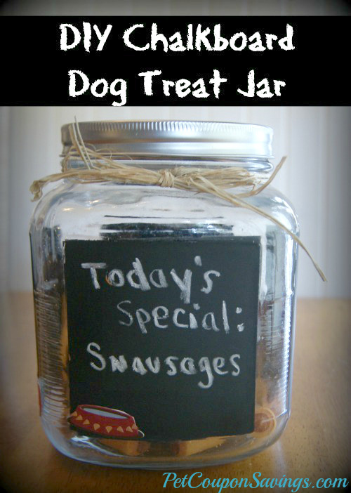 DIY Dog Treat Jar
 DIY Chalkboard Dog Treat Jar Pet Coupon Savings
