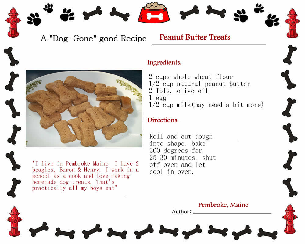 DIY Dog Treat Recipes
 Peanut Butter Dog Treats Recipe All The Way From Pembroke
