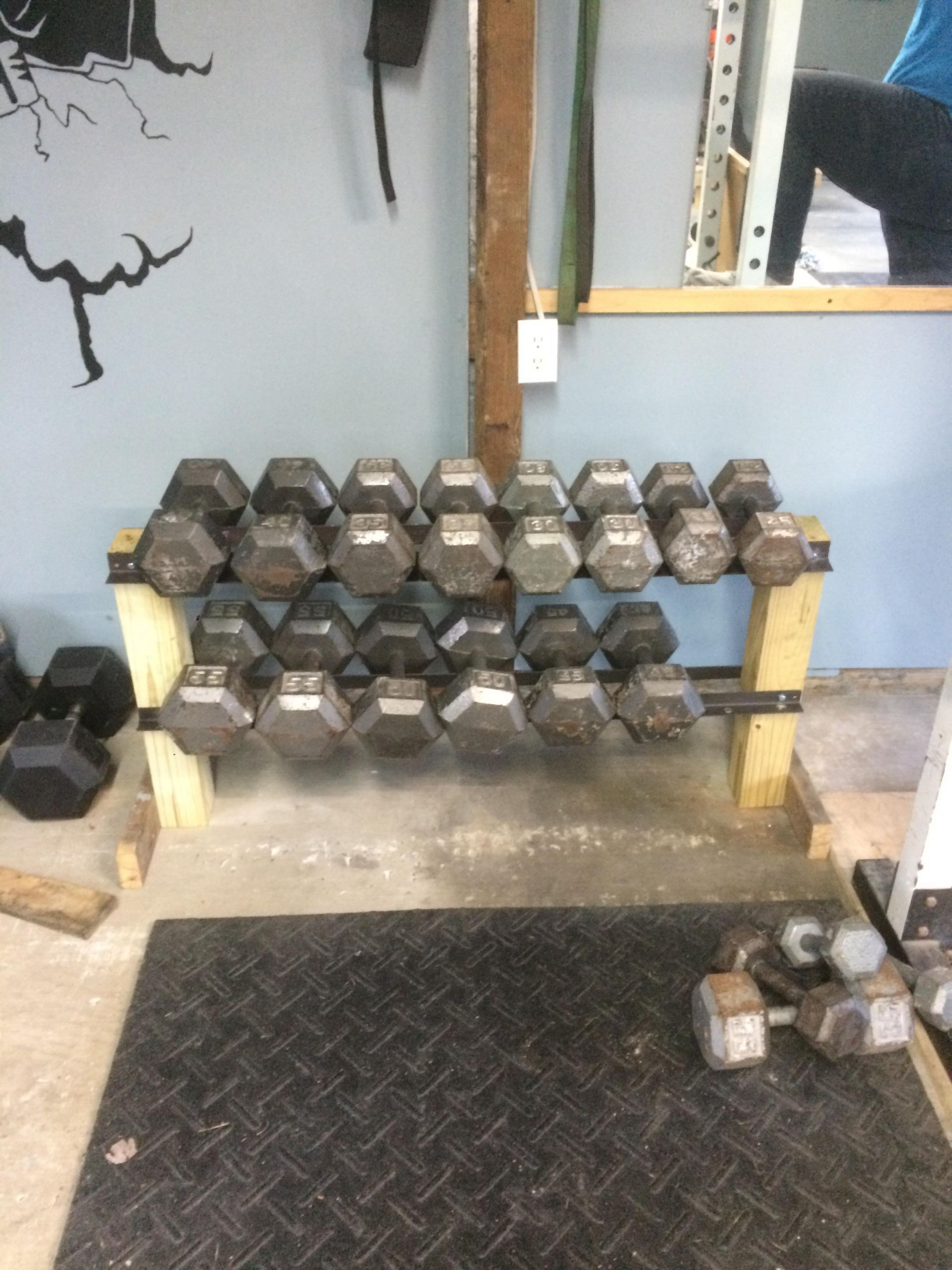 DIY Dumbbell Rack
 Made a dumbbell rack with some old bed rails homegym