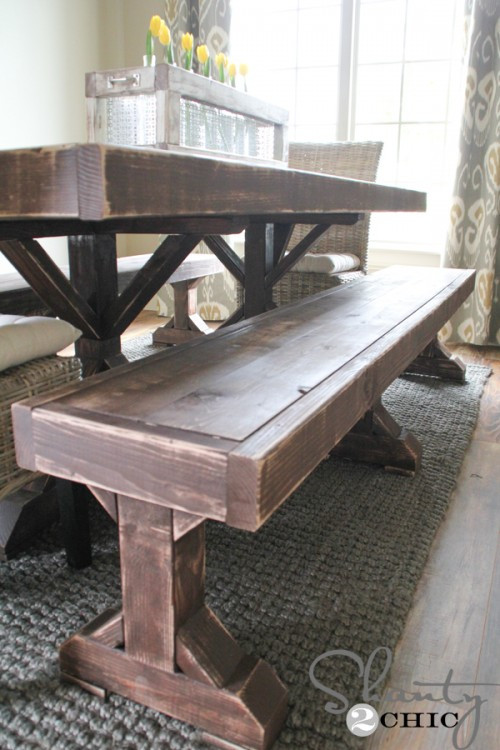 DIY Farmhouse Bench Plans
 DIY Benches for my Dining Table Shanty 2 Chic