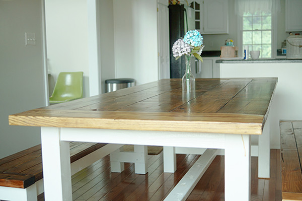 DIY Farmhouse Bench Plans
 DIY Farmhouse Table and Bench Using Free Plans from Ana White
