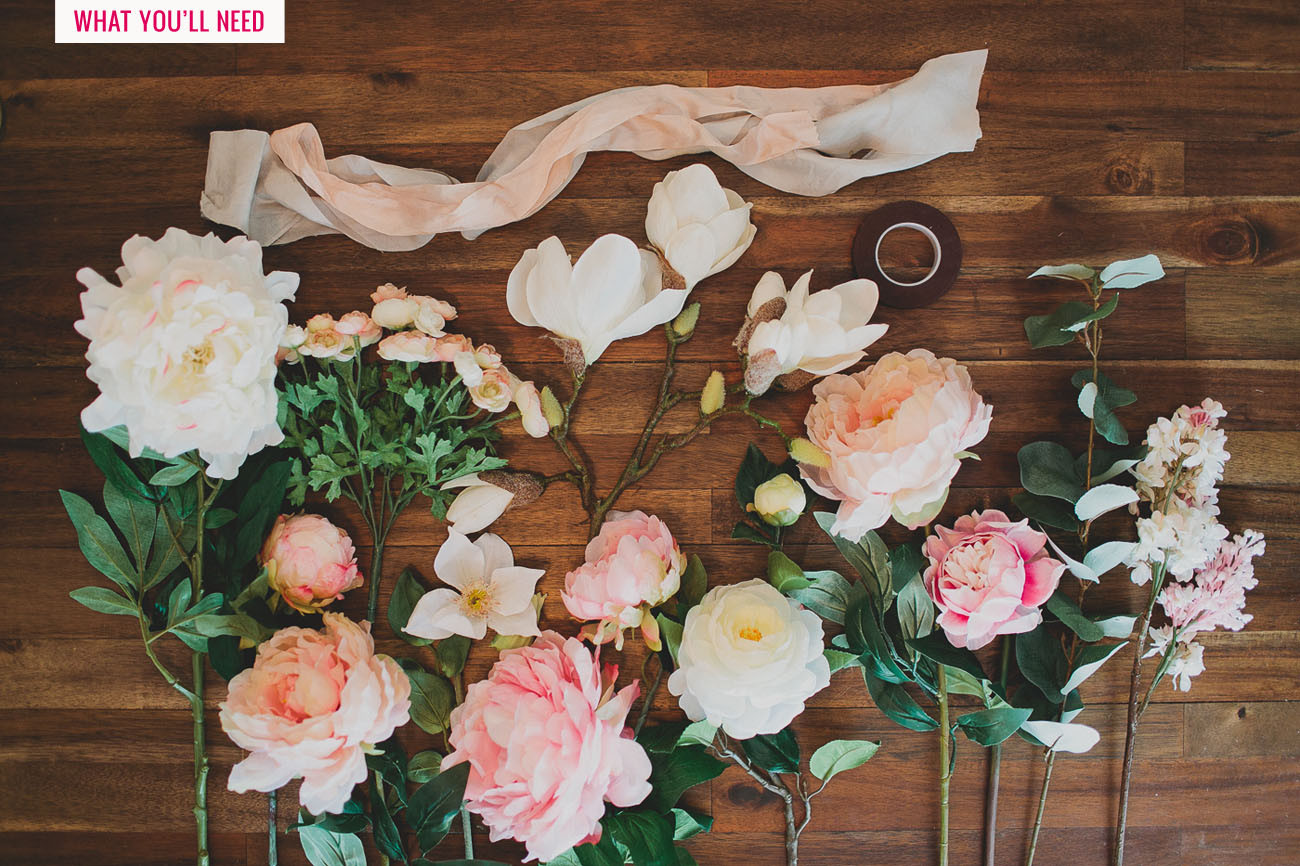 DIY Floral Arrangements Wedding
 DIY Silk Flower Bouquet with Afloral Green Wedding Shoes