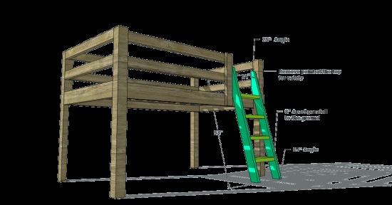 DIY Full Size Loft Bed Plans
 Free Woodworking Plans to Build a Full Sized Low Loft Bunk
