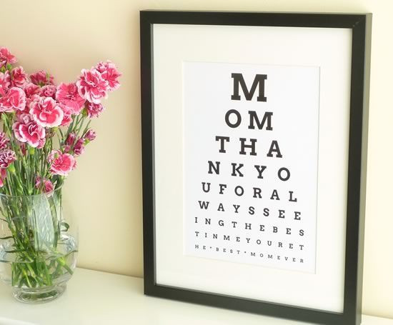 DIY Gift For Mom Christmas
 DIY Eye Chart Personalized Mothers Day Gift