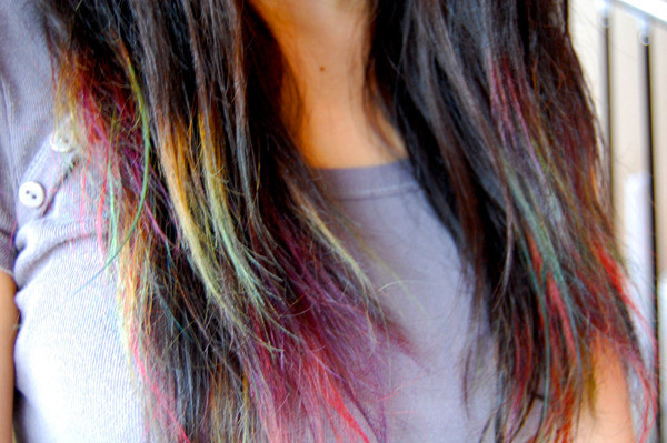 DIY Hair Color Tips
 DIY Rainbow Ombré Tips