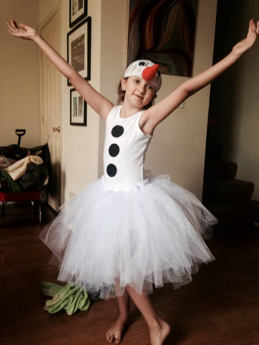 DIY Halloween Costumes With Tutus
 Olaf costume Frozen inspired Tulle DIY Tutu with knit