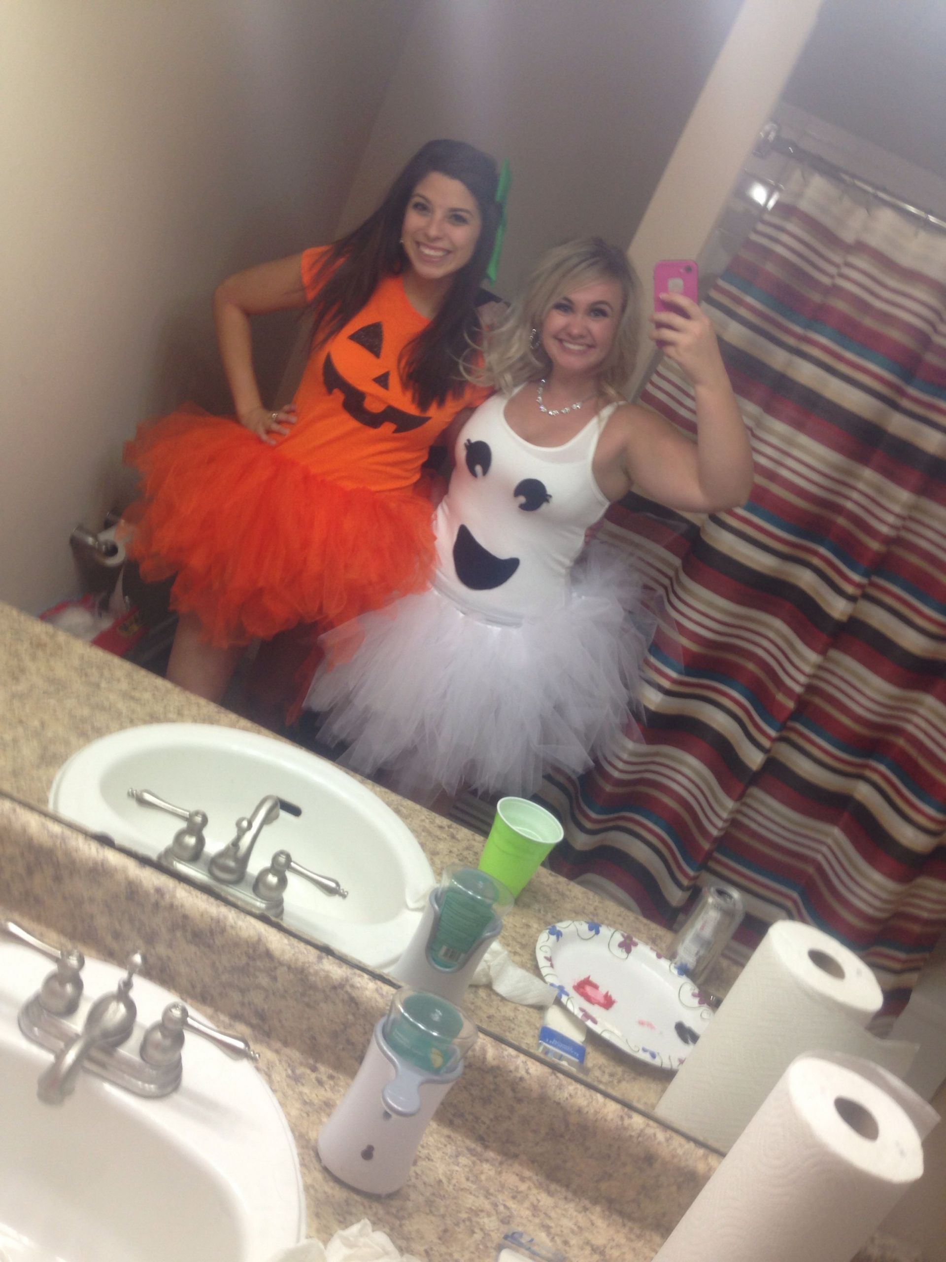 DIY Halloween Costumes With Tutus
 Pumpkin and Ghost costume adult tutu halloween in 2019