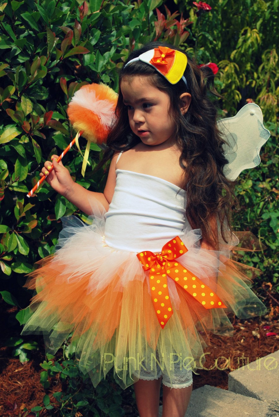 DIY Halloween Costumes With Tutus
 Couture Candy Corn Fairy Tutu Halloween Costume by
