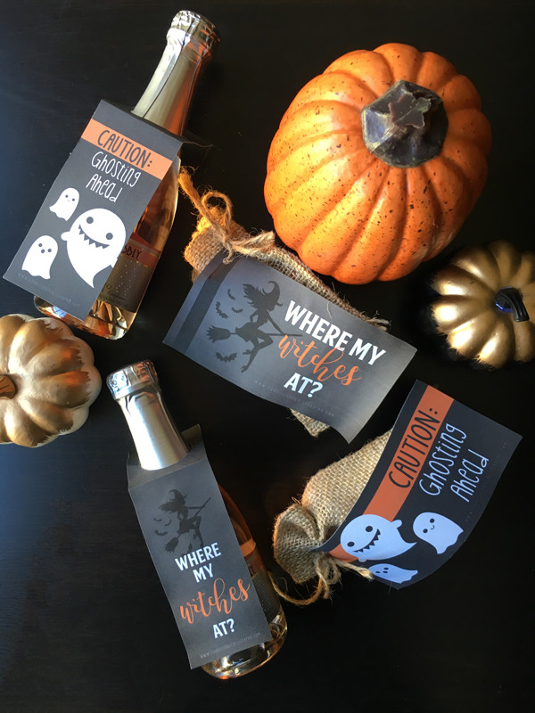 DIY Halloween Gifts
 DIY Halloween Gift Bags & Mini Wine Bottle Tags FREE
