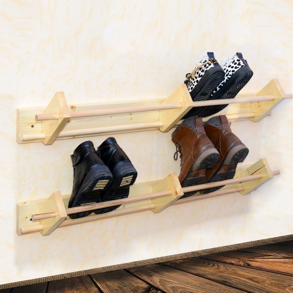 DIY Hanging Shoe Rack
 Wall Mounted wooden Shoe Rack Floating shoe organizer