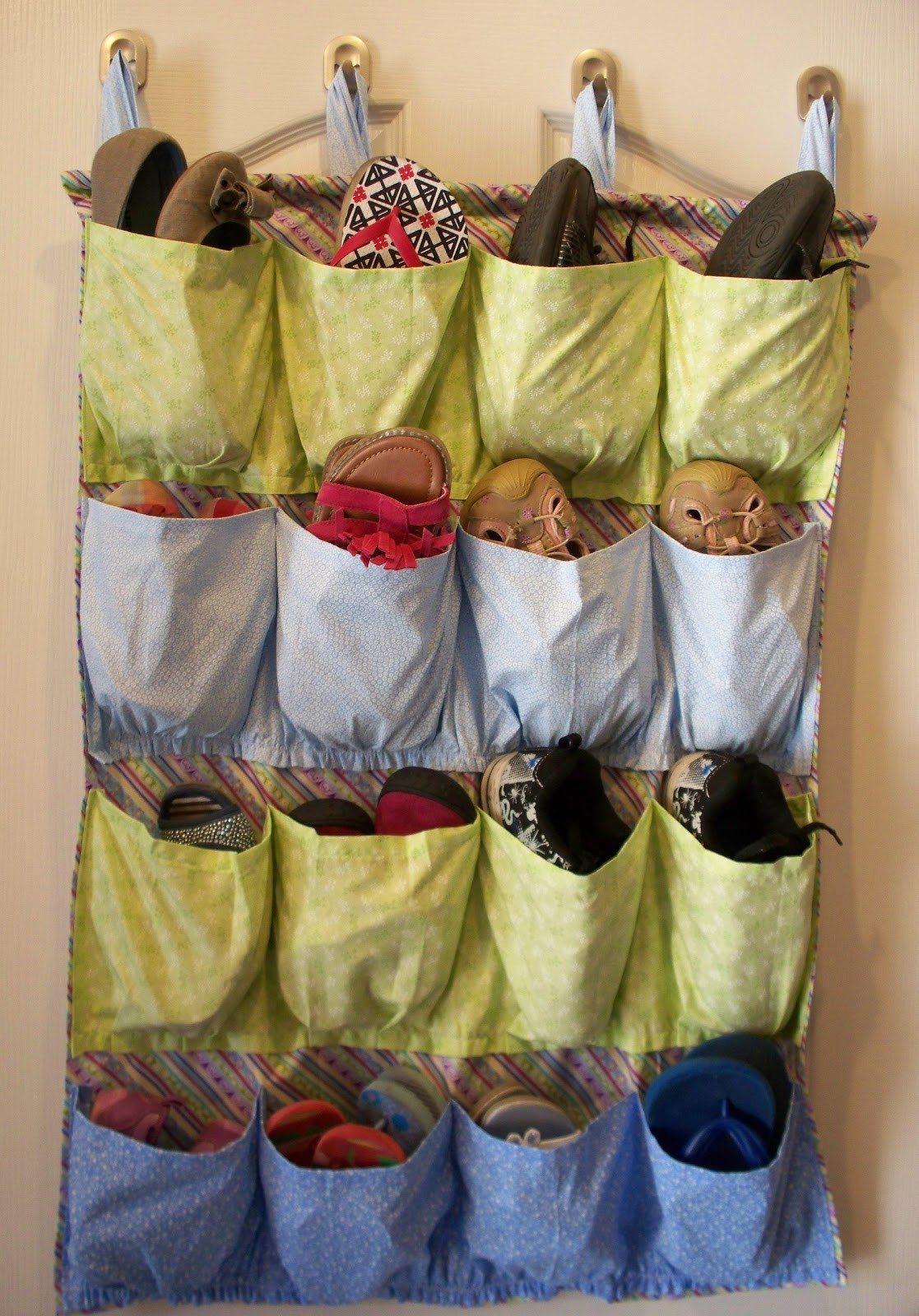 DIY Hanging Shoe Rack
 Sew It Yourself Shoe Organizer Adventures of a DIY Mom