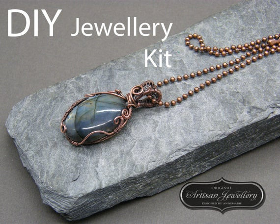 DIY Jewellery Kit
 Diy Jewelry kit Wire wrapped necklace Cabochon setting