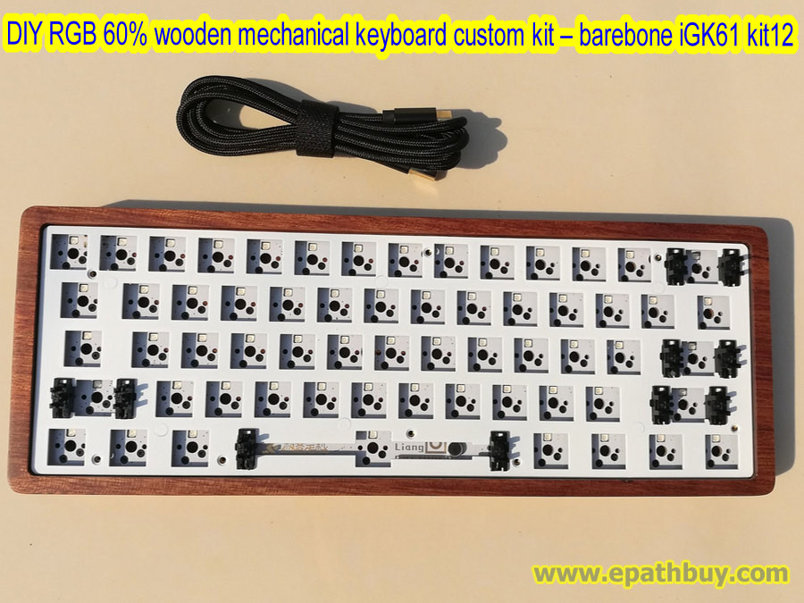 DIY Keyboard Kit
 DIY RGB mechanical keyboard custom kit wooden